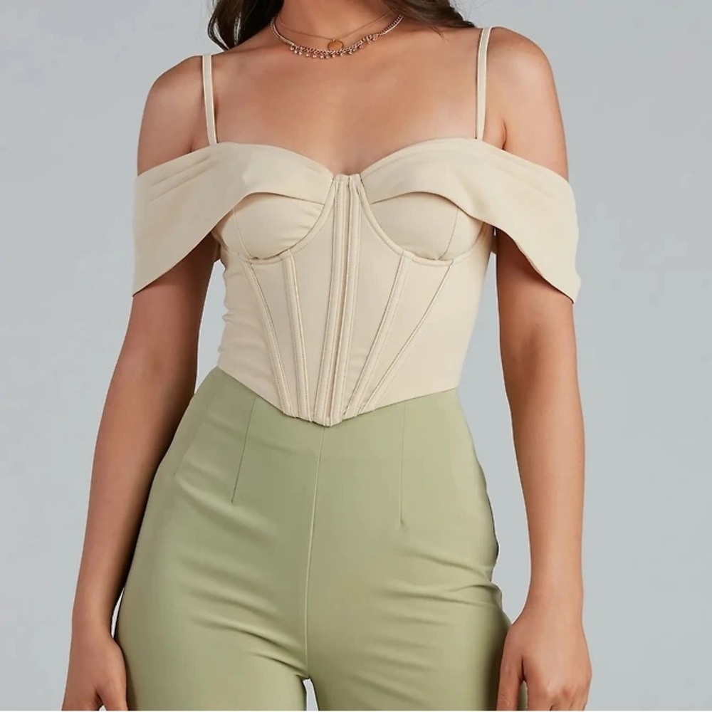 Windsor Off Shoulder Corset Top Cream S NWT | Bustier Coquette Going Out - Picture 5 of 5